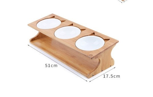 Cat Fairy Pet Solid Wood Table Pet Bowl Cat Bowl