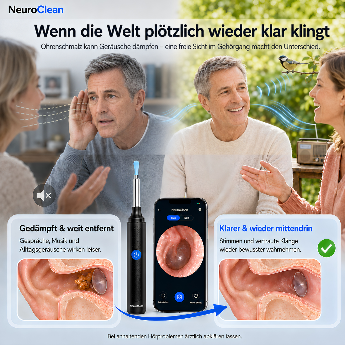 NeuroClear - Professionelles Ohrenreinigungssystem für Zuhause I Sauberes Ohr in 5 Minuten