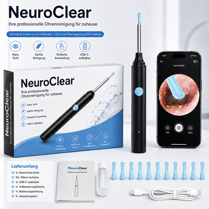 NeuroClear - Professionelles Ohrenreinigungssystem für Zuhause I Sauberes Ohr in 5 Minuten