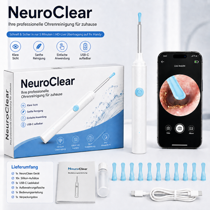 NeuroClear - Professionelles Ohrenreinigungssystem für Zuhause I Sauberes Ohr in 5 Minuten